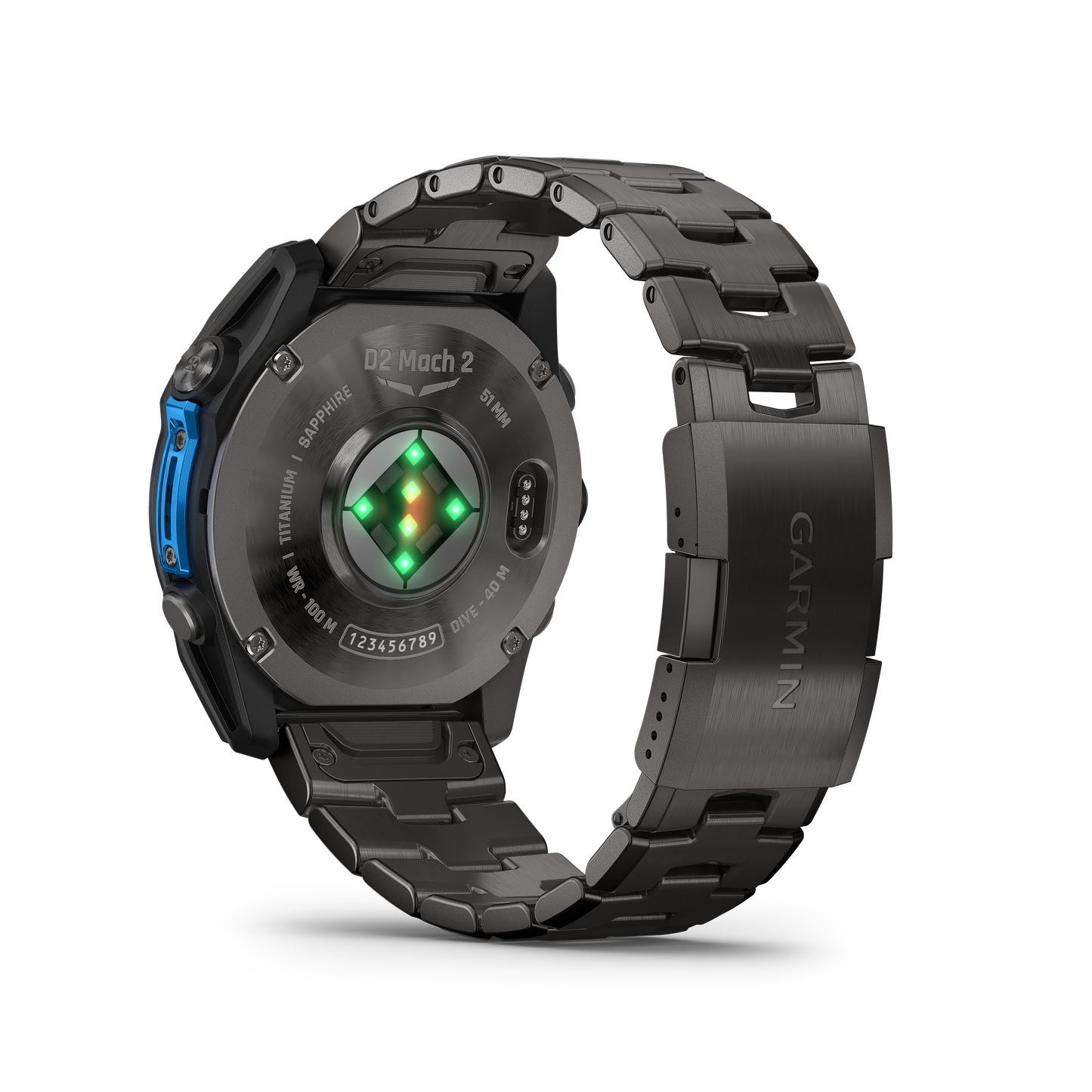 D2™ Mach 2 – 51 mm Titanio DLC gris carbón con brazalete de titanio ventilado