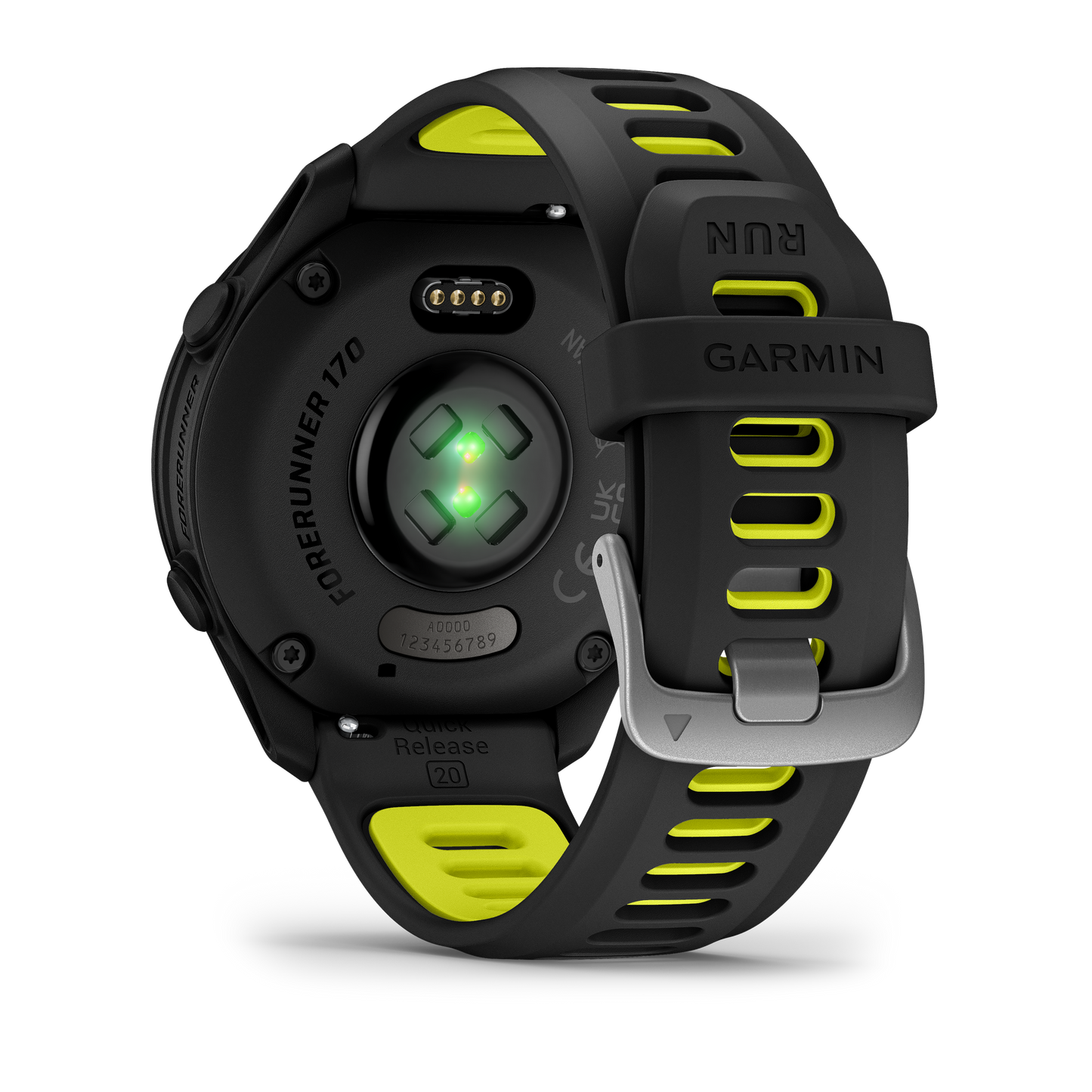 Garmin Forerunner® 170 Negro con correa en negro/amarillo