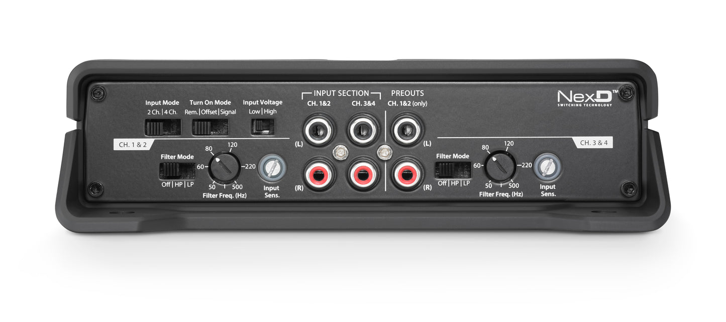 Amplificador de rango completo para coche JL Audio® JD Amplificador de rango completo de 4 canales (400 W) (JD400/4)