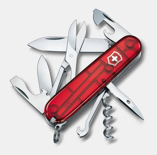 Navaja Victorinox Climber Rojo Transparente 14 usos