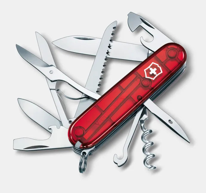 Navaja Victorinox Hutsman Rojo Transparente 15 usos