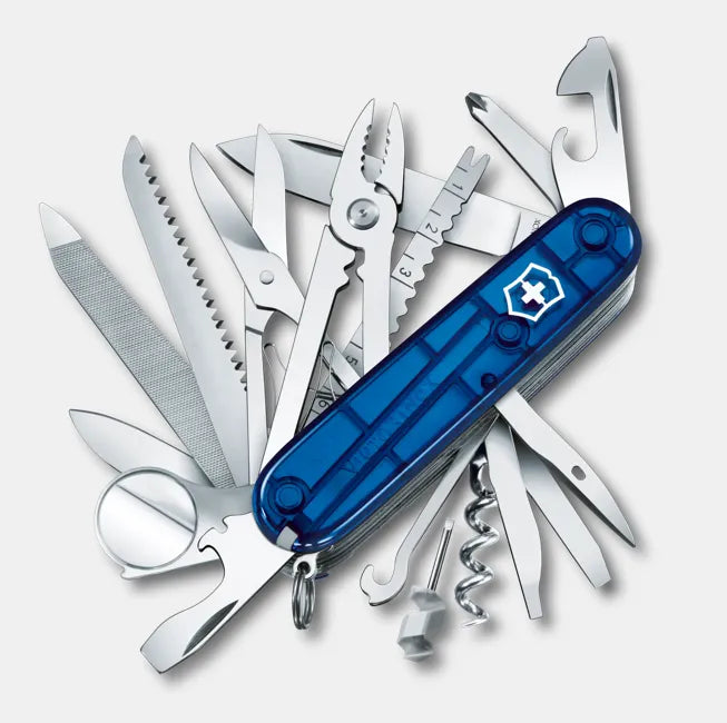 Navaja Victorinox Swiss Champ Azul Transparente 33 Usos