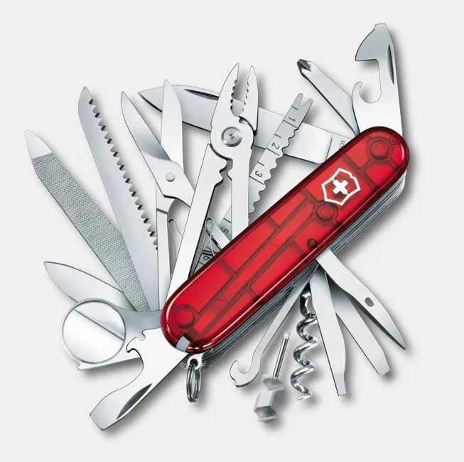 Navaja Victorinox Swiss Champ Rojo Transparente 33 Usos