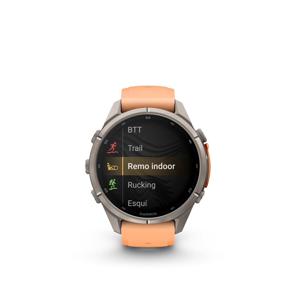 Fēnix® 9 Pro inReach 43mm- Titanio con correa de silicona en rosa pastel/naranja otoñal
