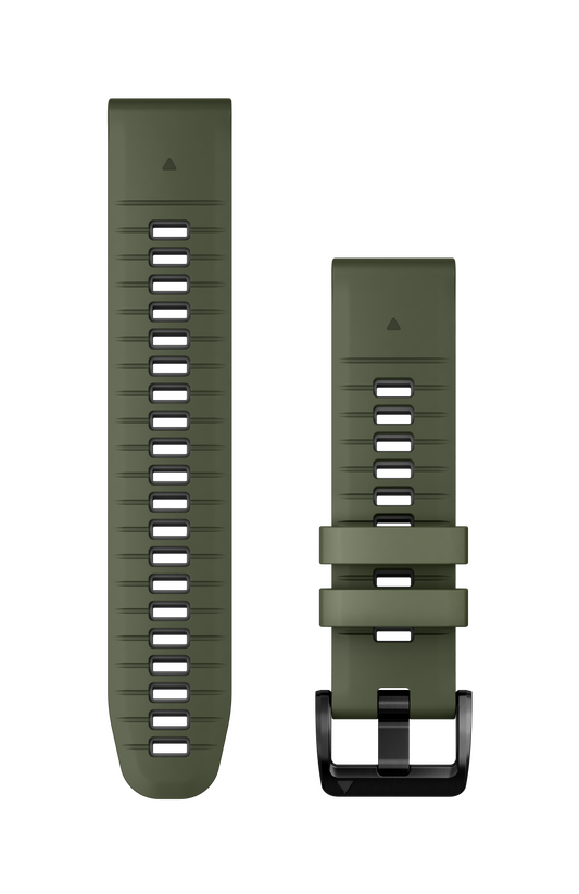 Correas de reloj QuickFit® 22  Silicona grafito/verde