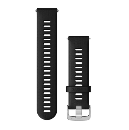 Correas de rápida liberación (22 mm) Negro, hebilla plateada