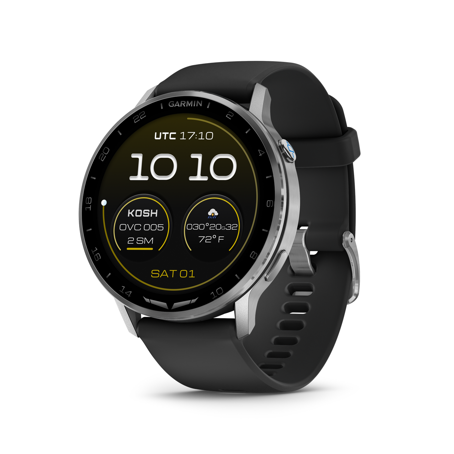GARMIN D2™ Air X15 Silver with Black Silicone Band