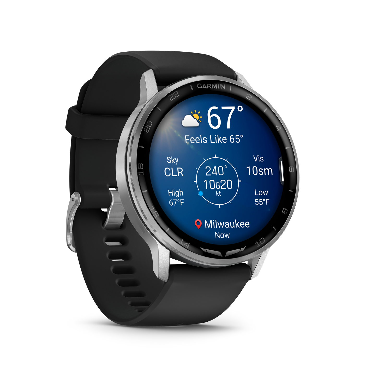 GARMIN D2™ Air X15 Silver with Black Silicone Band