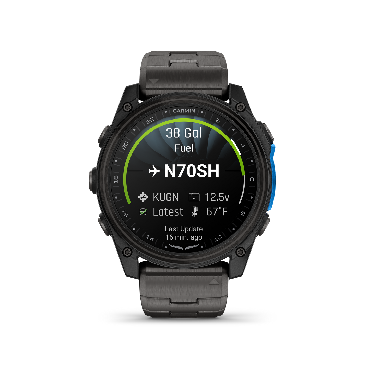 D2™ Mach 2 – 51 mm  Titanio DLC gris carbón con brazalete de titanio ventilado