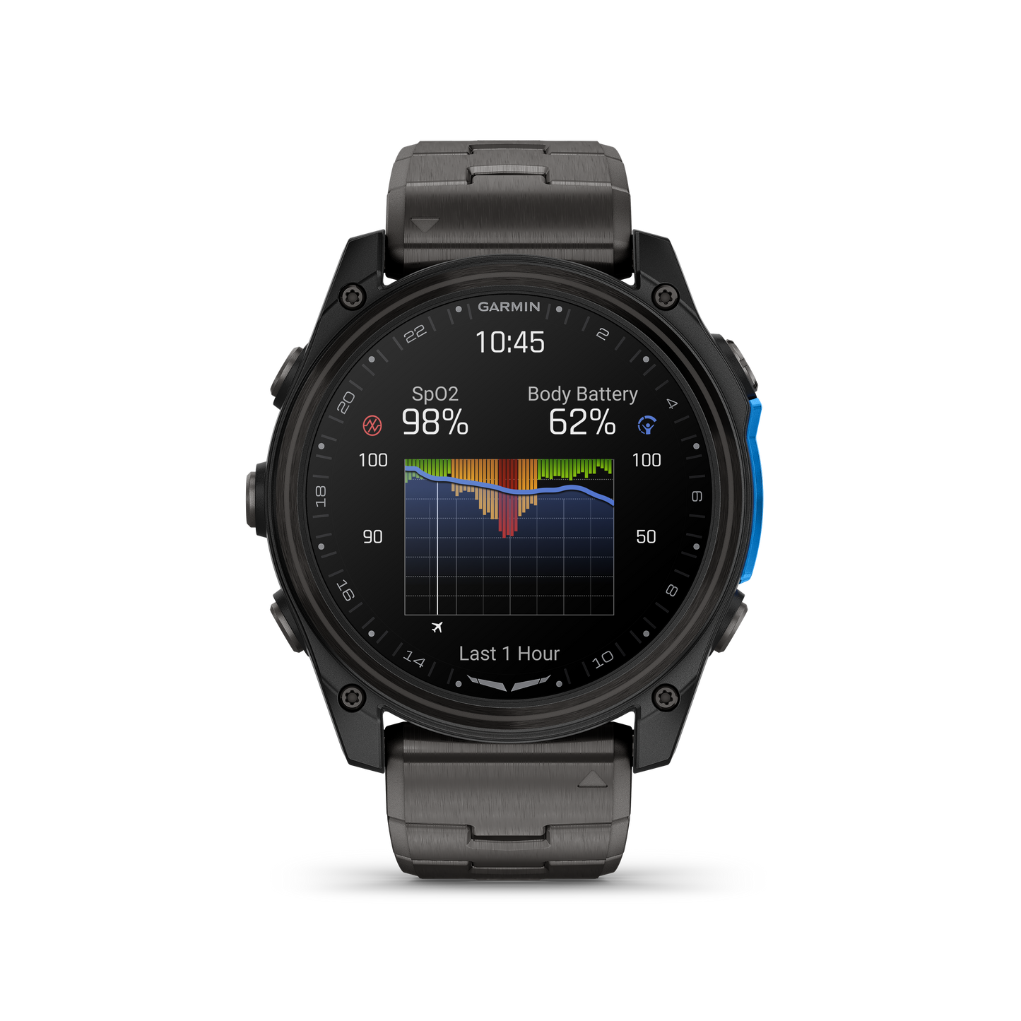 D2™ Mach 2 – 51 mm  Titanio DLC gris carbón con brazalete de titanio ventilado