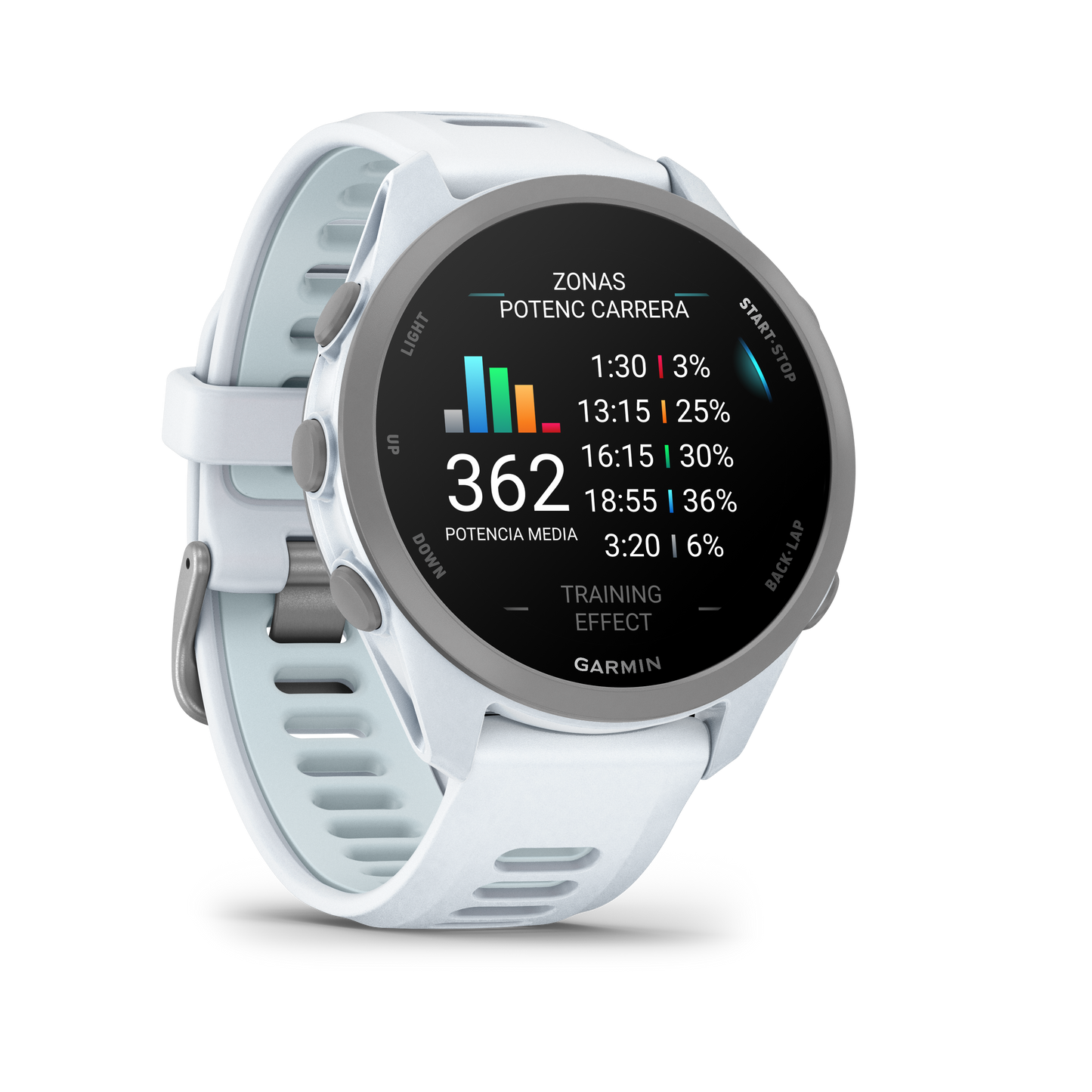 Forerunner® 170 Blanco con correa en blanco /azul