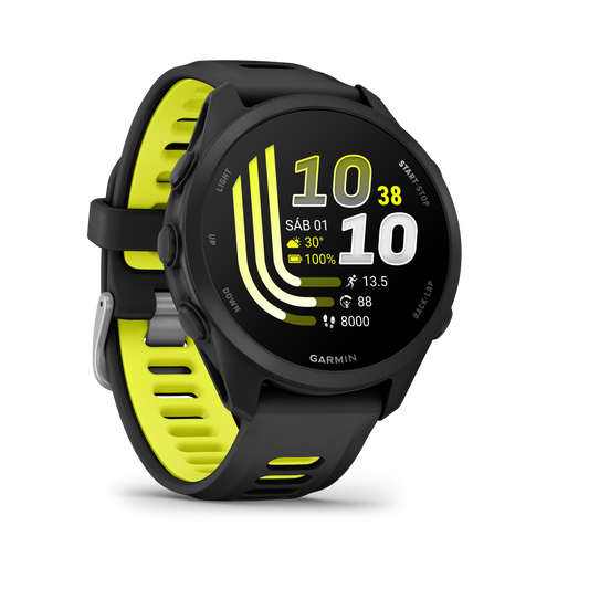 Forerunner® 170 Music Negro con correa en negro/amarillo intenso