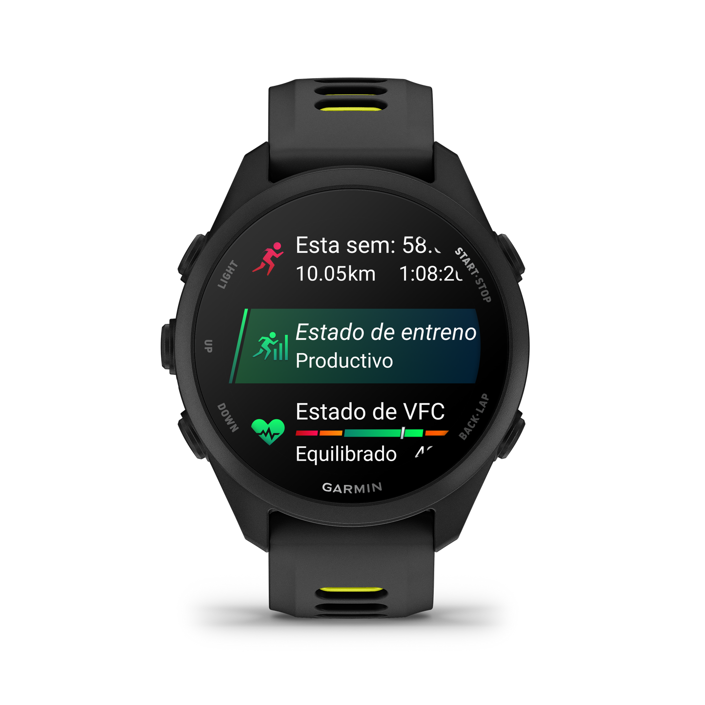 Garmin Forerunner® 170 Negro con correa en negro/amarillo