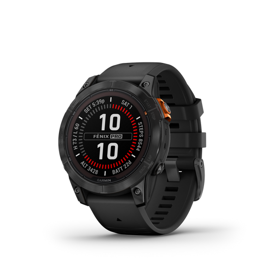 Garmin Fenix 7 Pro–Solar Gris con correa negra