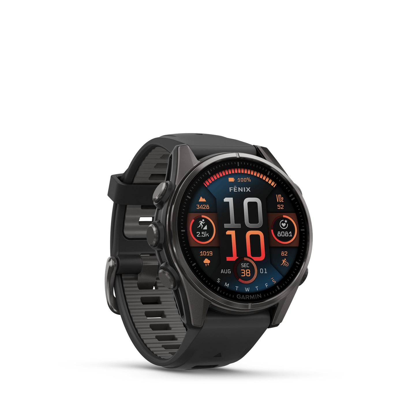 Garmin fēnix 8 – 43 mm, AMOLED Zafiro gris/negro