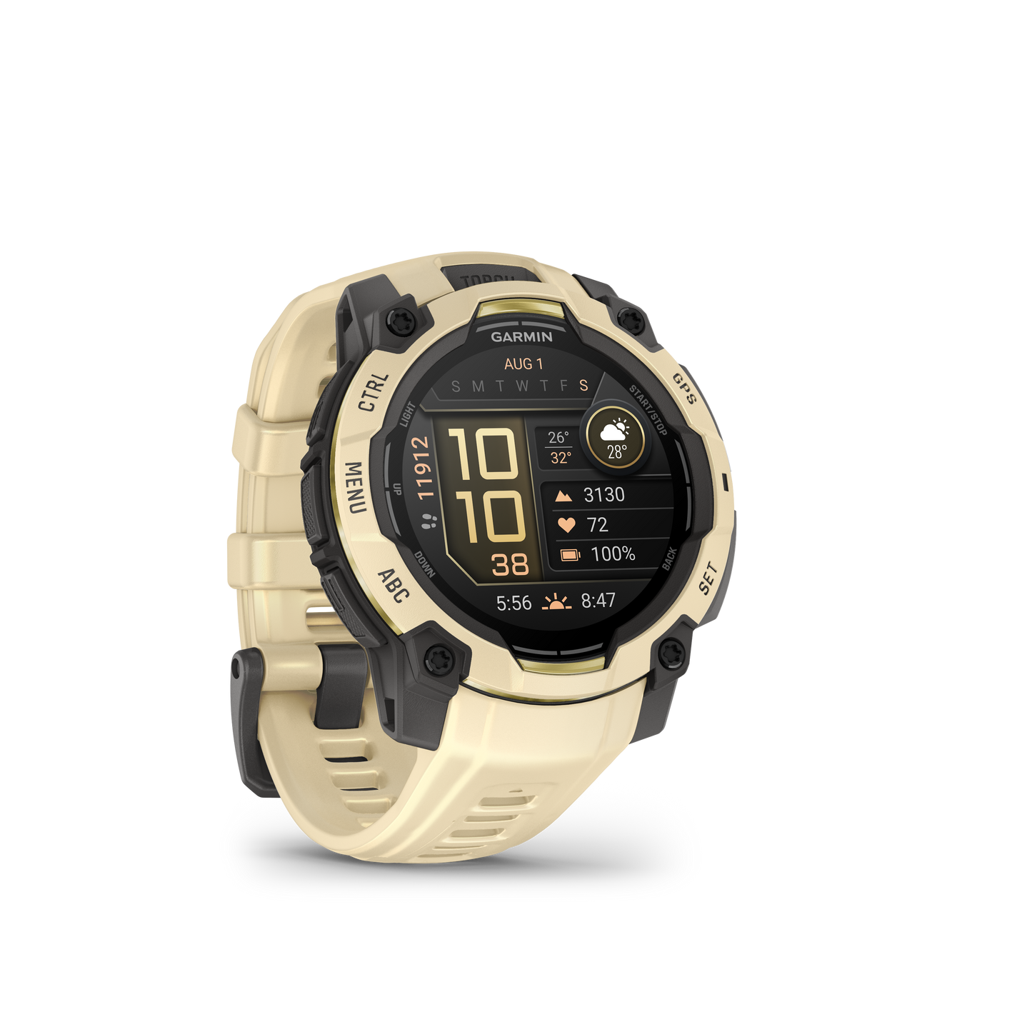 Garmin Instinct® 3 – 45 mm, AMOLED Cuarzo citrino con correa en cuarzo citrino