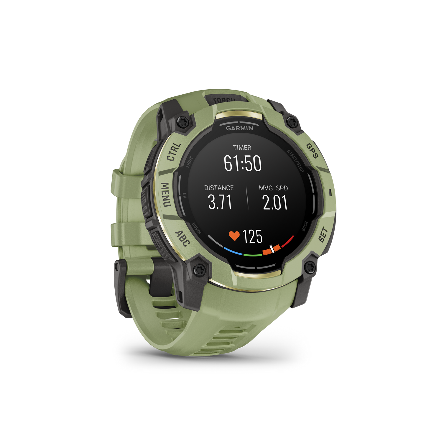 Garmin Instinct® 3 – 50 mm, AMOLED Verde helecho con correa en verde helecho