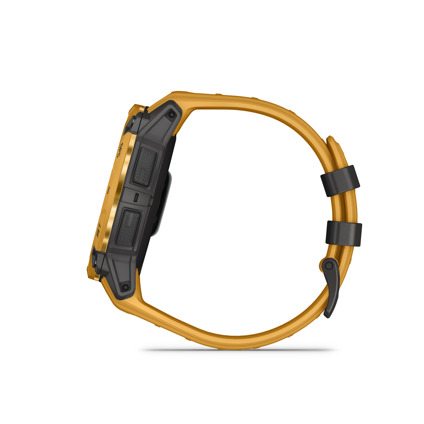 Garmin Instinct® 3 – 50 mm, Solar Amarillo ocre con correa en Amarillo ocre/gris