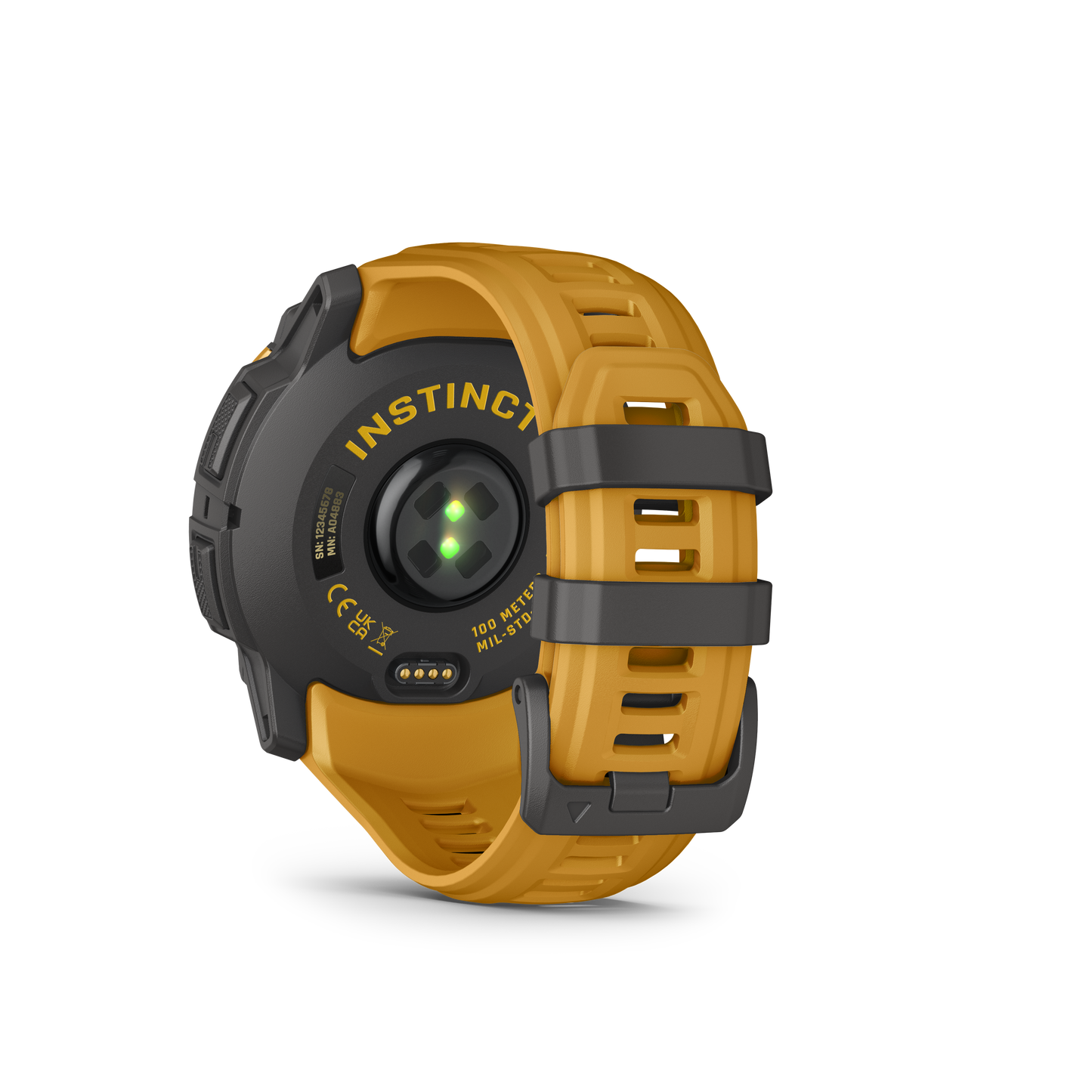 Garmin Instinct® 3 – 45 mm, Solar Amarillo ocre con correa en Amarillo ocre/gris