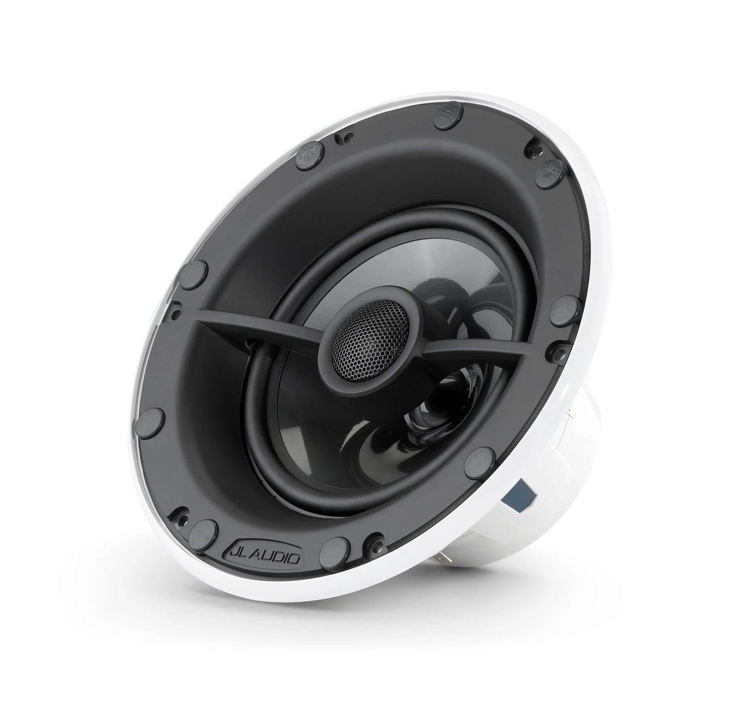 JL Audio M6-650X-L-GwSw-Sencillo Altavoz coaxial marino de 6,5 pulgadas (165 mm), anillo de ajuste blanco, rejilla de lujo blanca