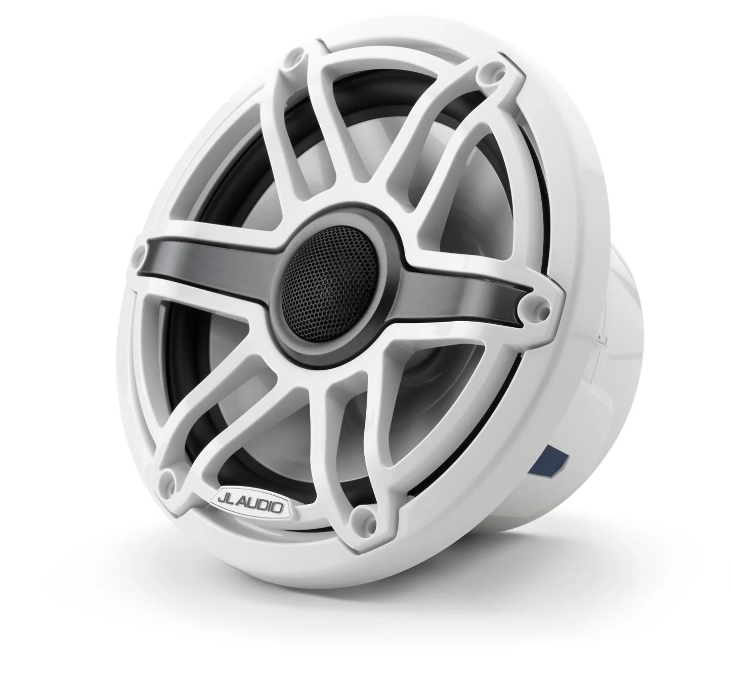 JL Audio M6-770X-S-GwGw Altavoces coaxiales marinos de 7,7 pulgadas (196 mm), marco de moldura blanco brillante, rejilla deportiva blanca brillante