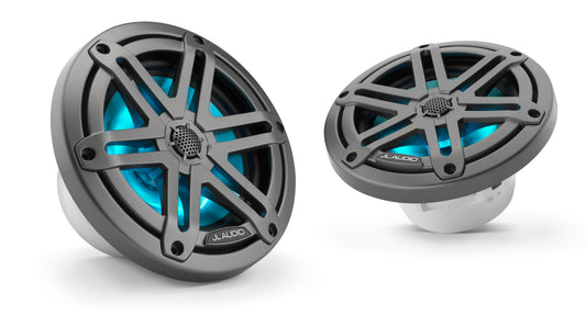 Bocinas náuticas JL Audio® M3 6,5" con LED y rejilla deportiva de color gris