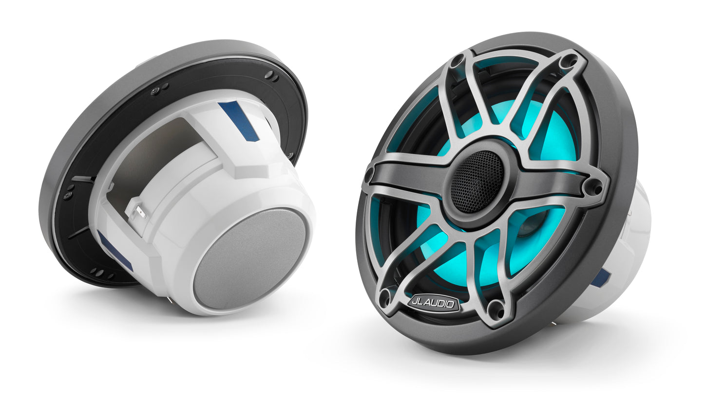 Bocinas náuticas JL Audio® M6 6,5" con LED y rejilla deportiva de titanio