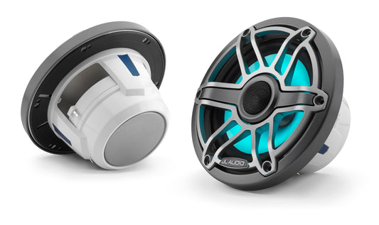 Bocinas náuticas JL Audio® M6 6,5" con LED y rejilla deportiva de titanio