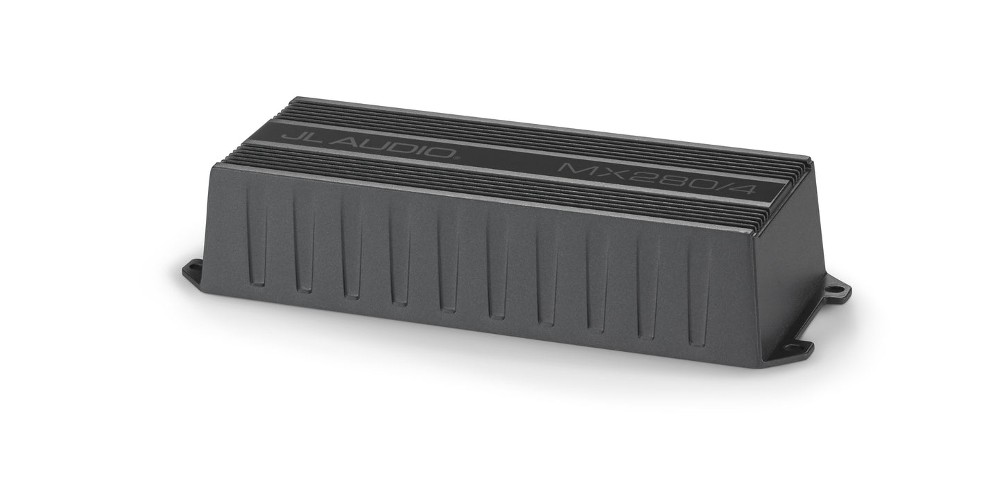 Amplificadores náuticos y para deportes de motor JL Audio® MX Amplificador de rango completo de 4 canales (280 vatios) (MX280/4)