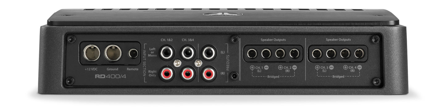 Amplificador de rango completo para coche JL Audio® RD Amplificador de rango completo de 4 canales (400 W) (RD400/4)
