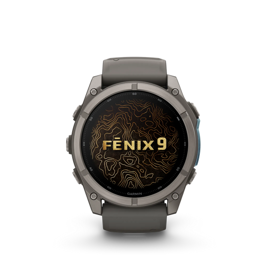 Fēnix® 9 – 51mm Color - Titanio con correa de silicona en gris