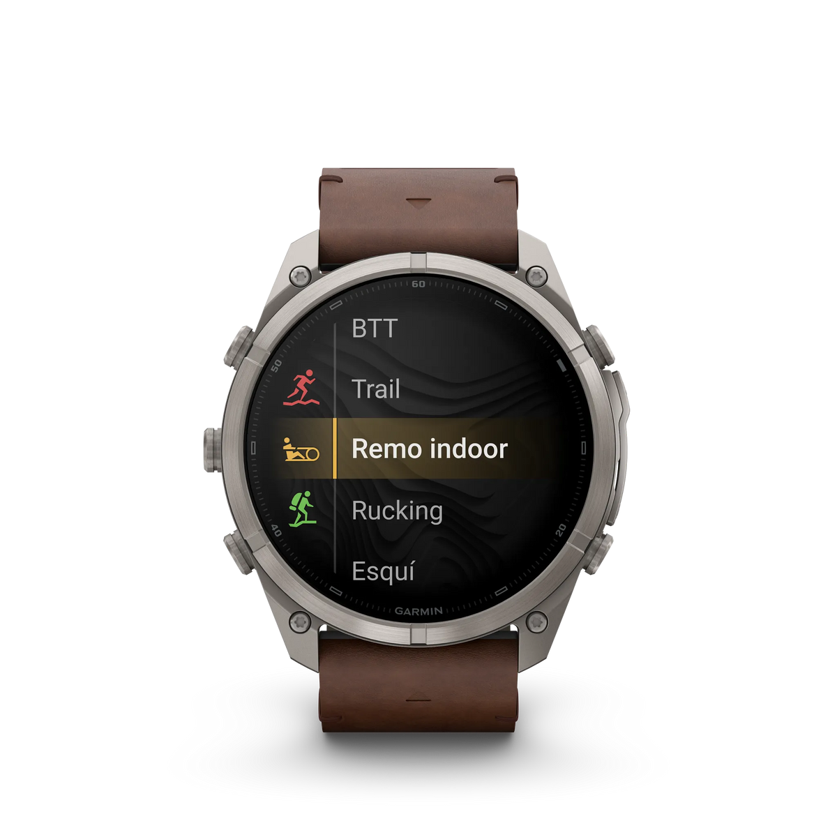 fēnix® 9 Pro – inReach®, 51mm Titanio con correa de cuero en nogal