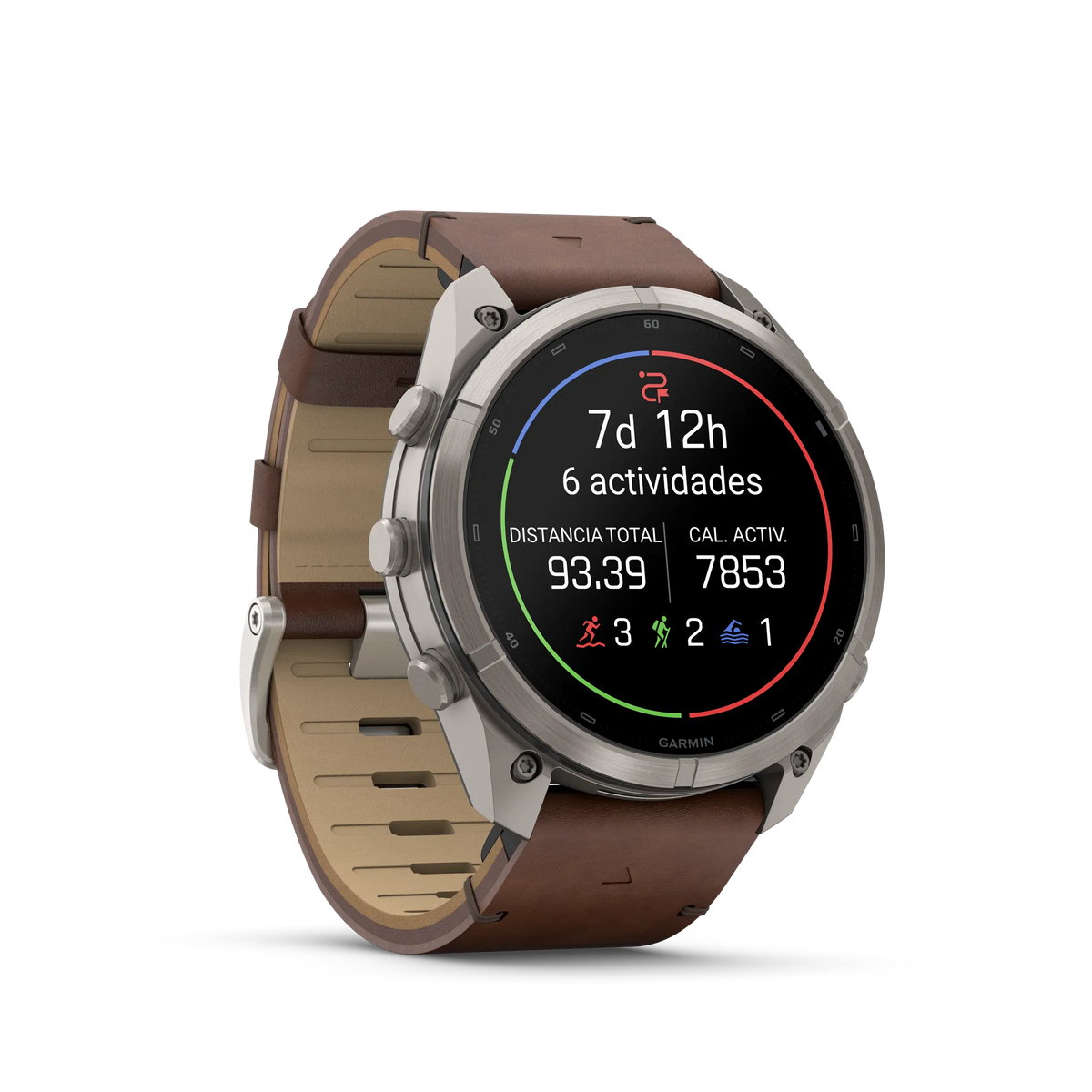 fēnix® 9 Pro – inReach®, 51mm Titanio con correa de cuero en nogal
