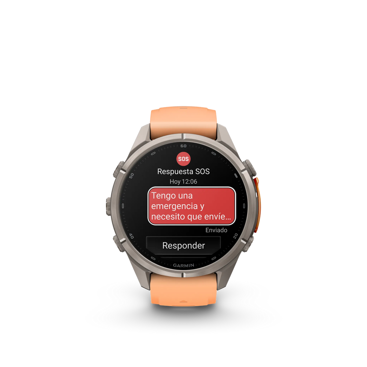 Fēnix® 9 Pro inReach 43mm- Titanio con correa de silicona en rosa pastel/naranja otoñal