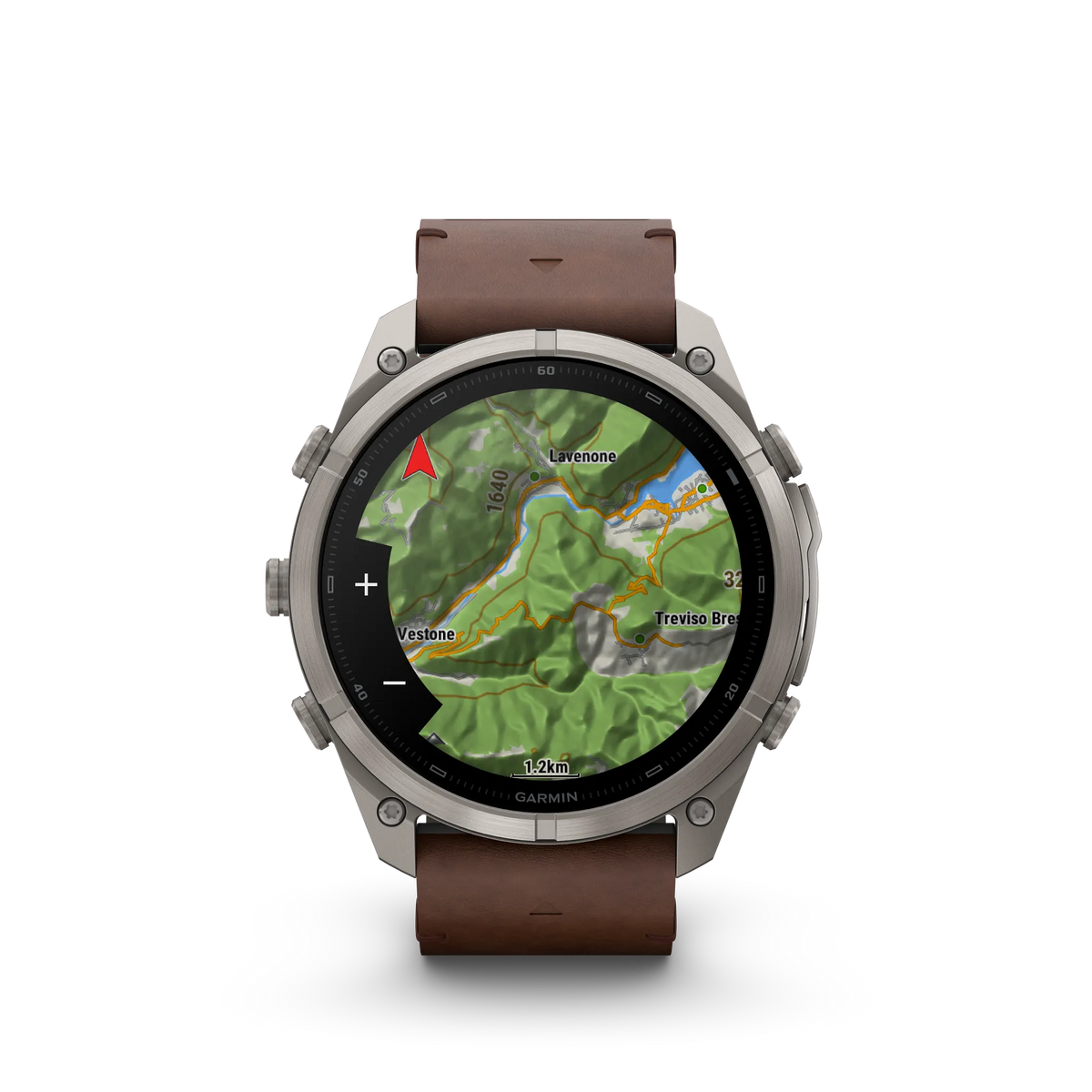 fēnix® 9 Pro – inReach®, 51mm Titanio con correa de cuero en nogal