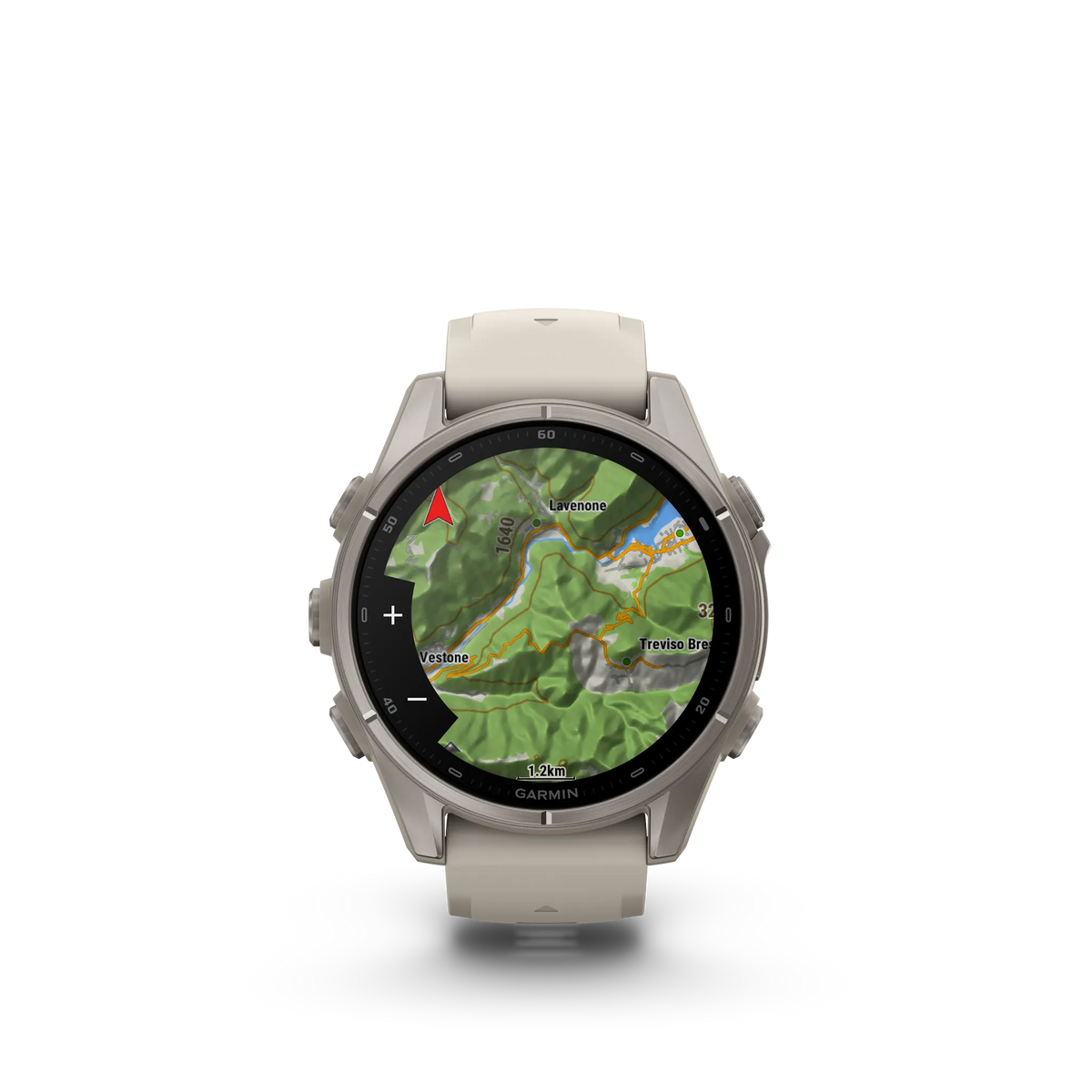 Fēnix® 9 – 43mm Titanio con correa de silicona en gris niebla