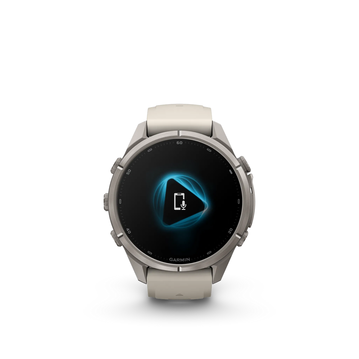 Fēnix® 9 Pro-43mm Titanio con correa de silicona en gris niebla/marrón oscuro