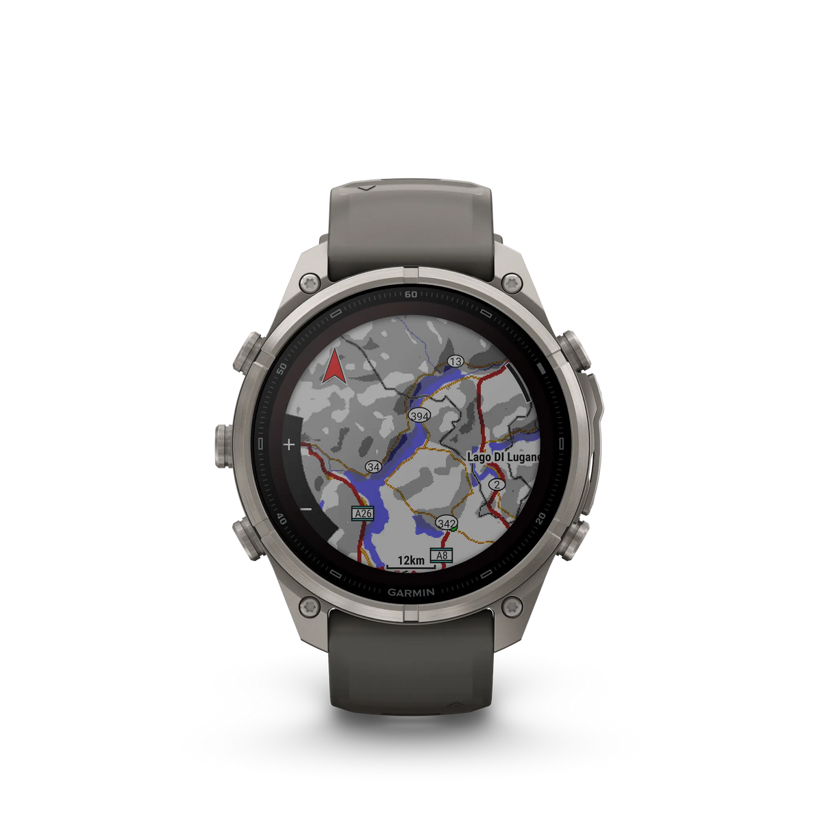 fēnix® 9 Pro – inReach®, Solar, 47mm Color - Titanio con correa de silicona en gris