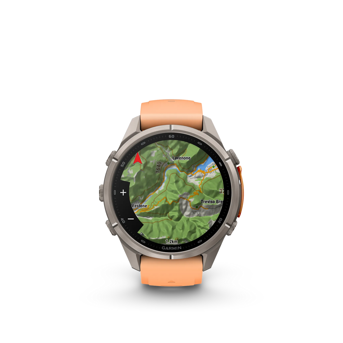 Fēnix® 9 Pro inReach 43mm- Titanio con correa de silicona en rosa pastel/naranja otoñal