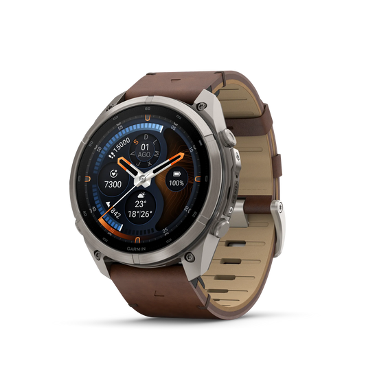 fēnix® 9 Pro – inReach®, 51mm Titanio con correa de cuero en nogal