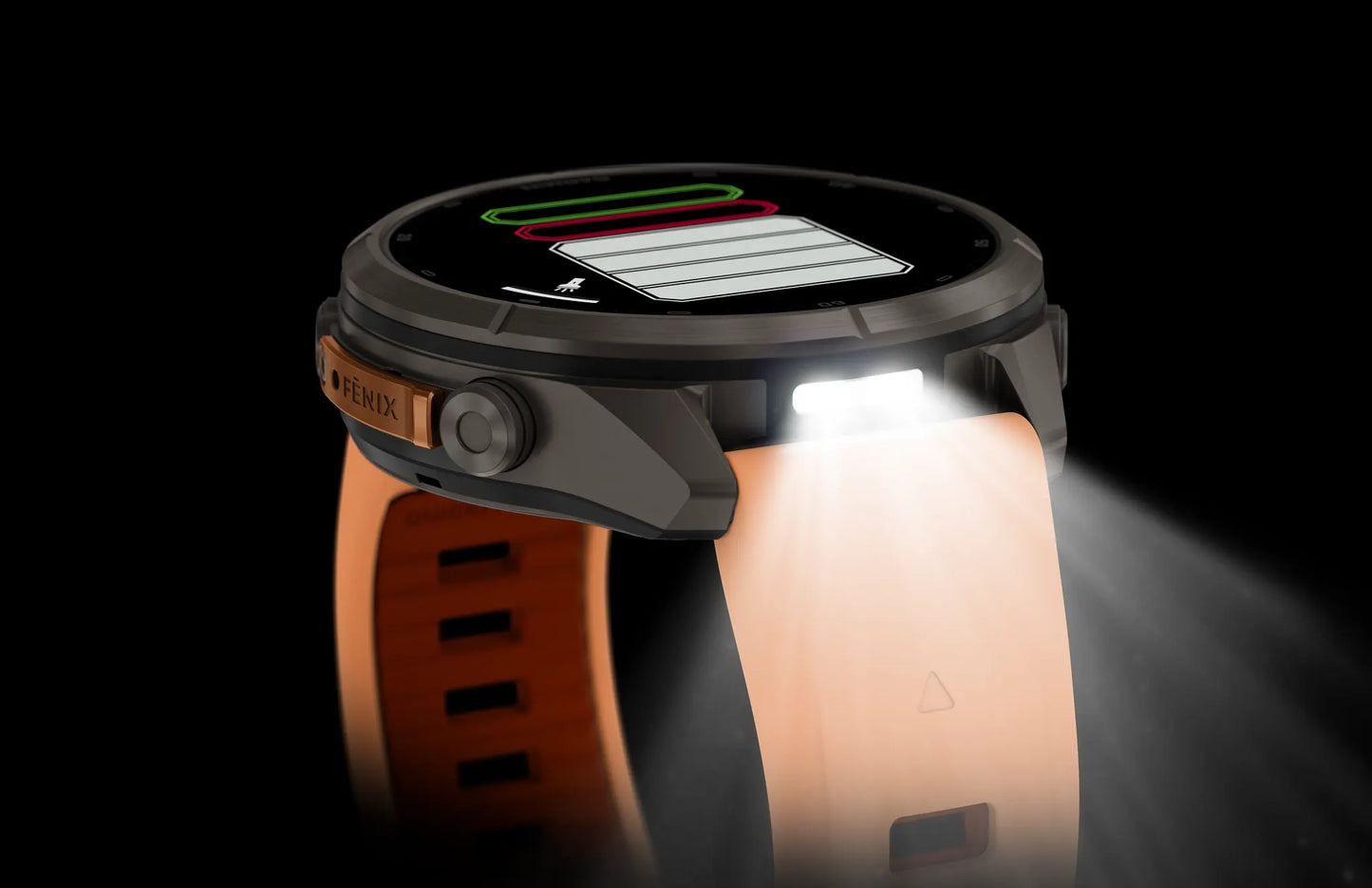 Fēnix® 9 Pro inReach 43mm- Titanio con correa de silicona en rosa pastel/naranja otoñal