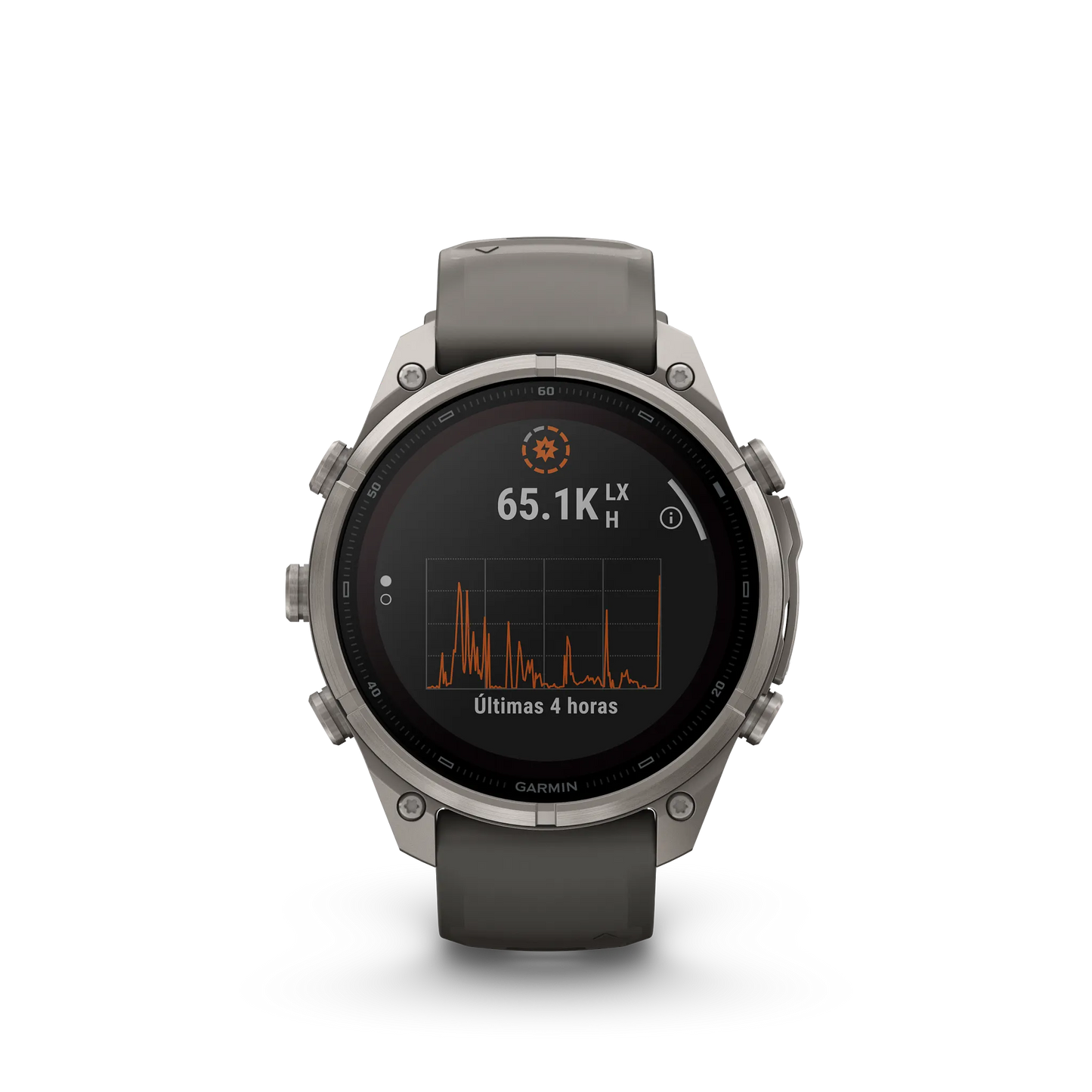 fēnix® 9 Pro – inReach®, Solar, 47mm Color - Titanio con correa de silicona en gris