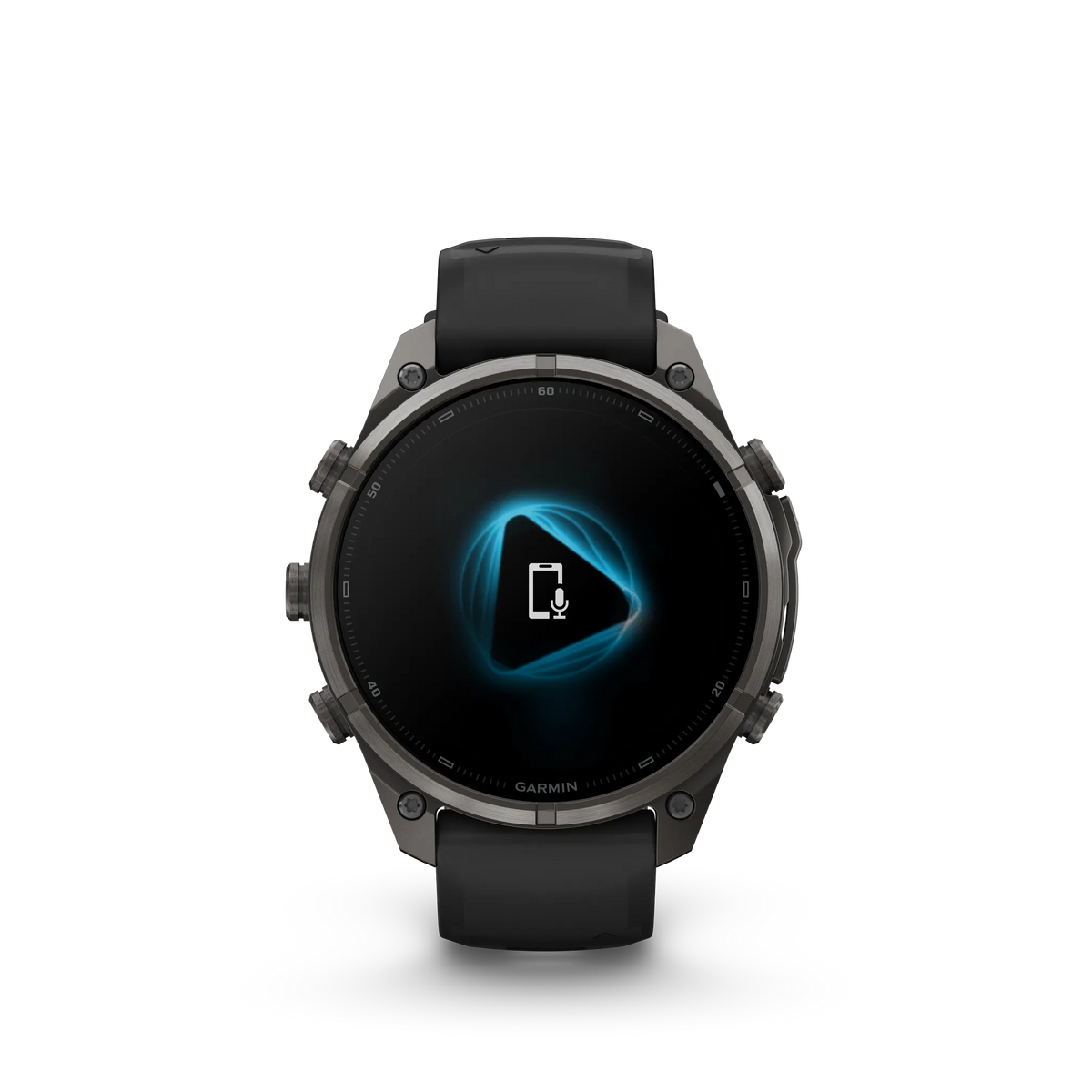 Fēnix® 9 Pro – inReach®, 47mm Titanio con revestimiento de DLC gris carbón con correa de silicona en negro/gris