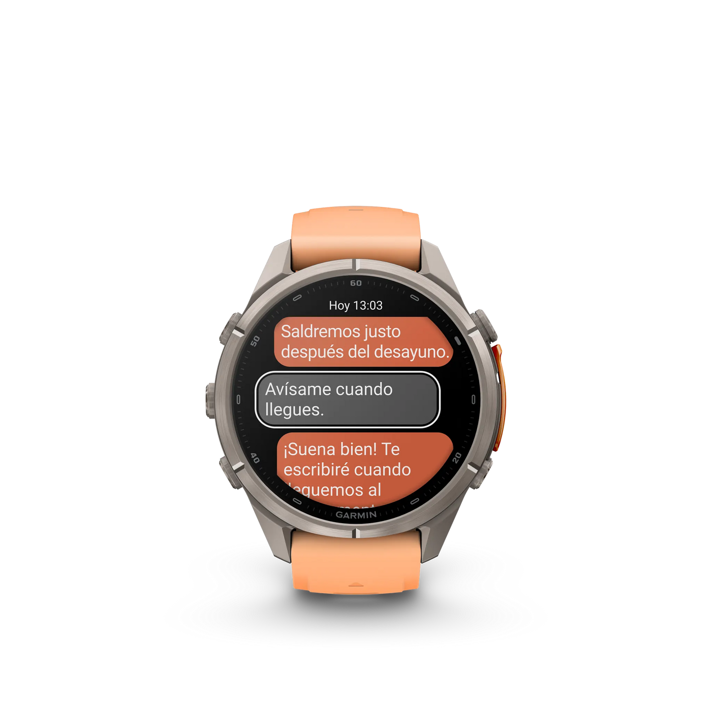 Fēnix® 9 Pro inReach 43mm- Titanio con correa de silicona en rosa pastel/naranja otoñal
