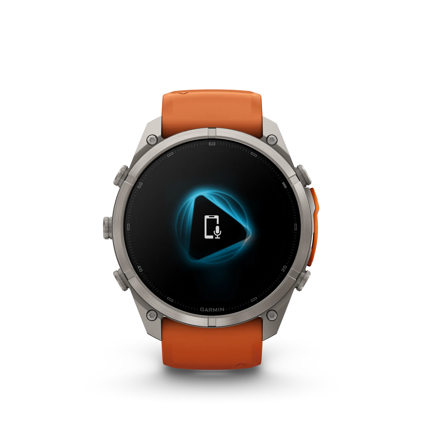 Fēnix® 9 Pro – inReach®, 51mm Titanio con correa de silicona en naranja otoñal/naranja vivo