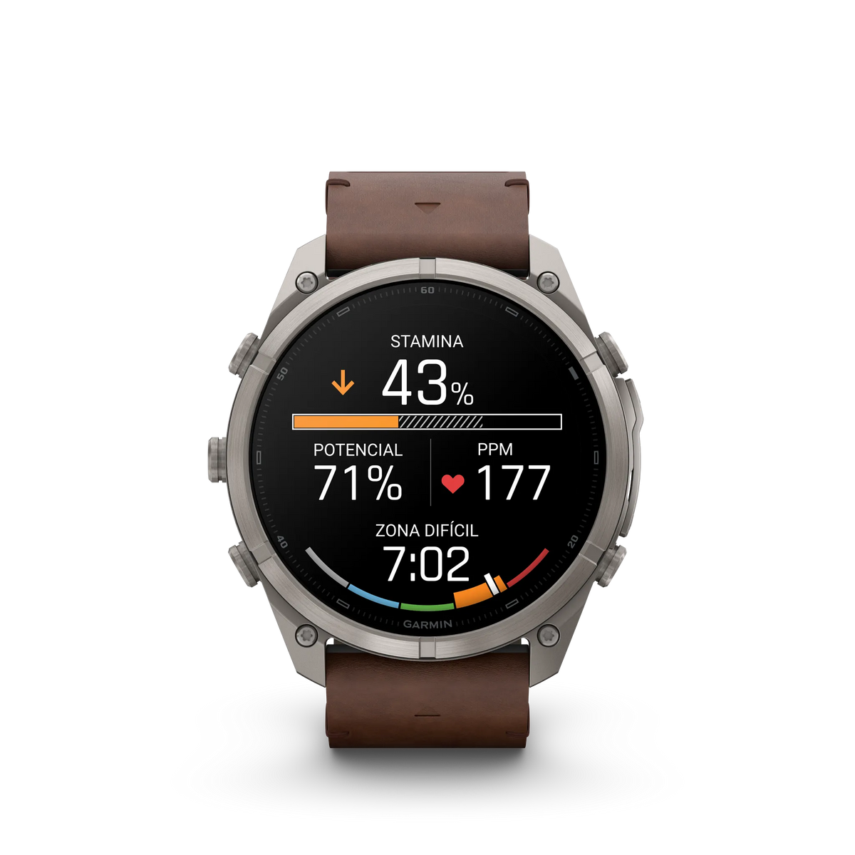 fēnix® 9 Pro – inReach®, 51mm Titanio con correa de cuero en nogal