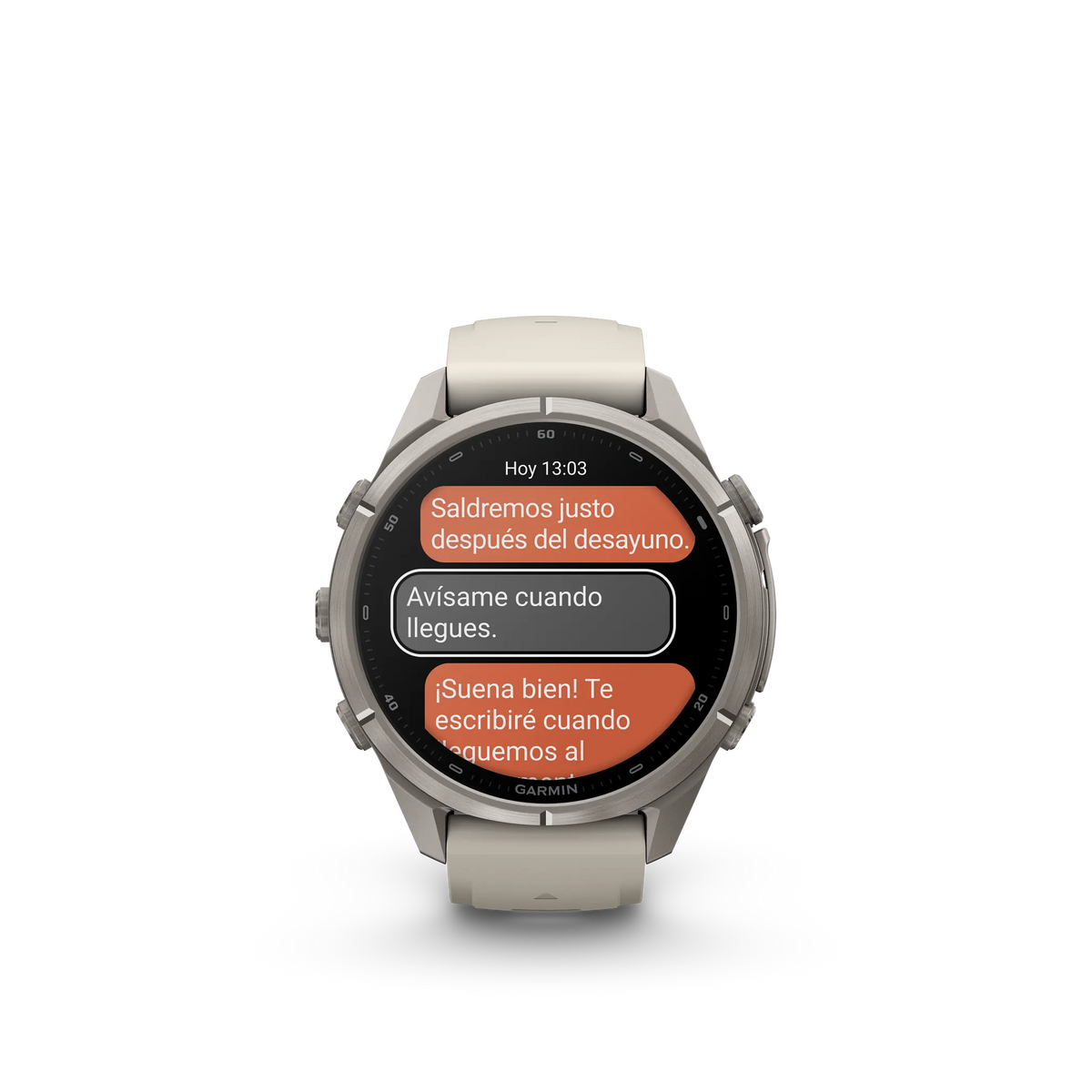 Fēnix® 9 Pro-43mm Titanio con correa de silicona en gris niebla/marrón oscuro