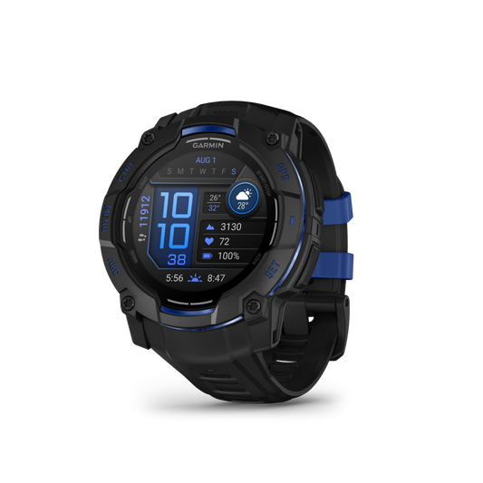 Garmin Instinct 3 – 50 mm, AMOLED Negro con correa de color negro/azul rayo